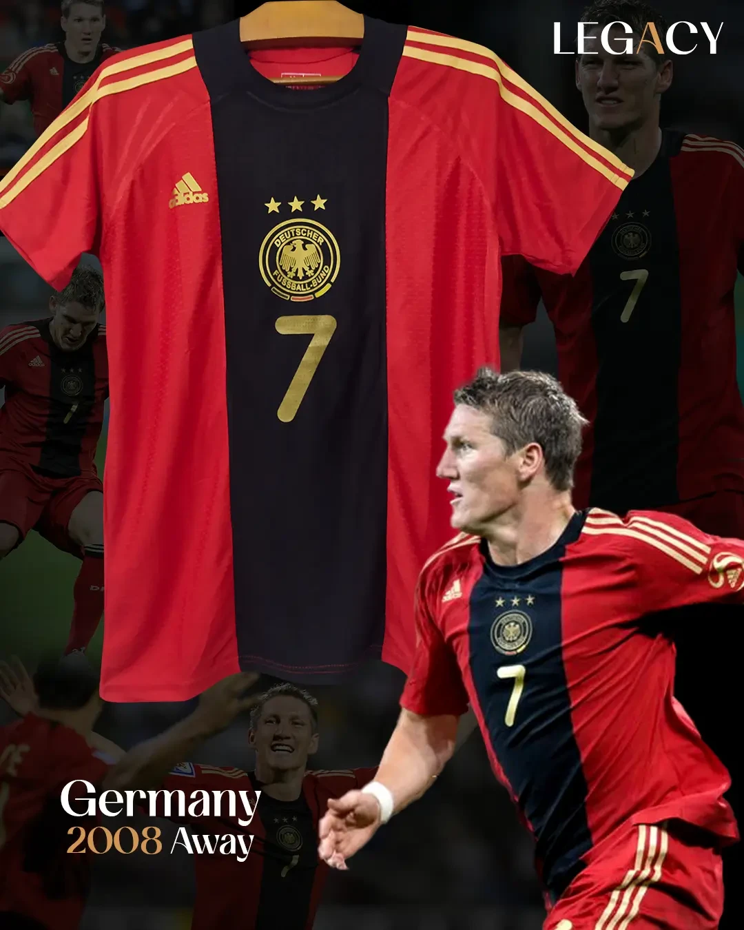 Germany 2008 Away - Schweinsteiger