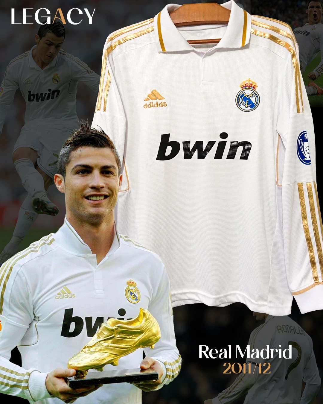 product image Real Madrid 2011-12 Home Long Sleeve - Ronaldo