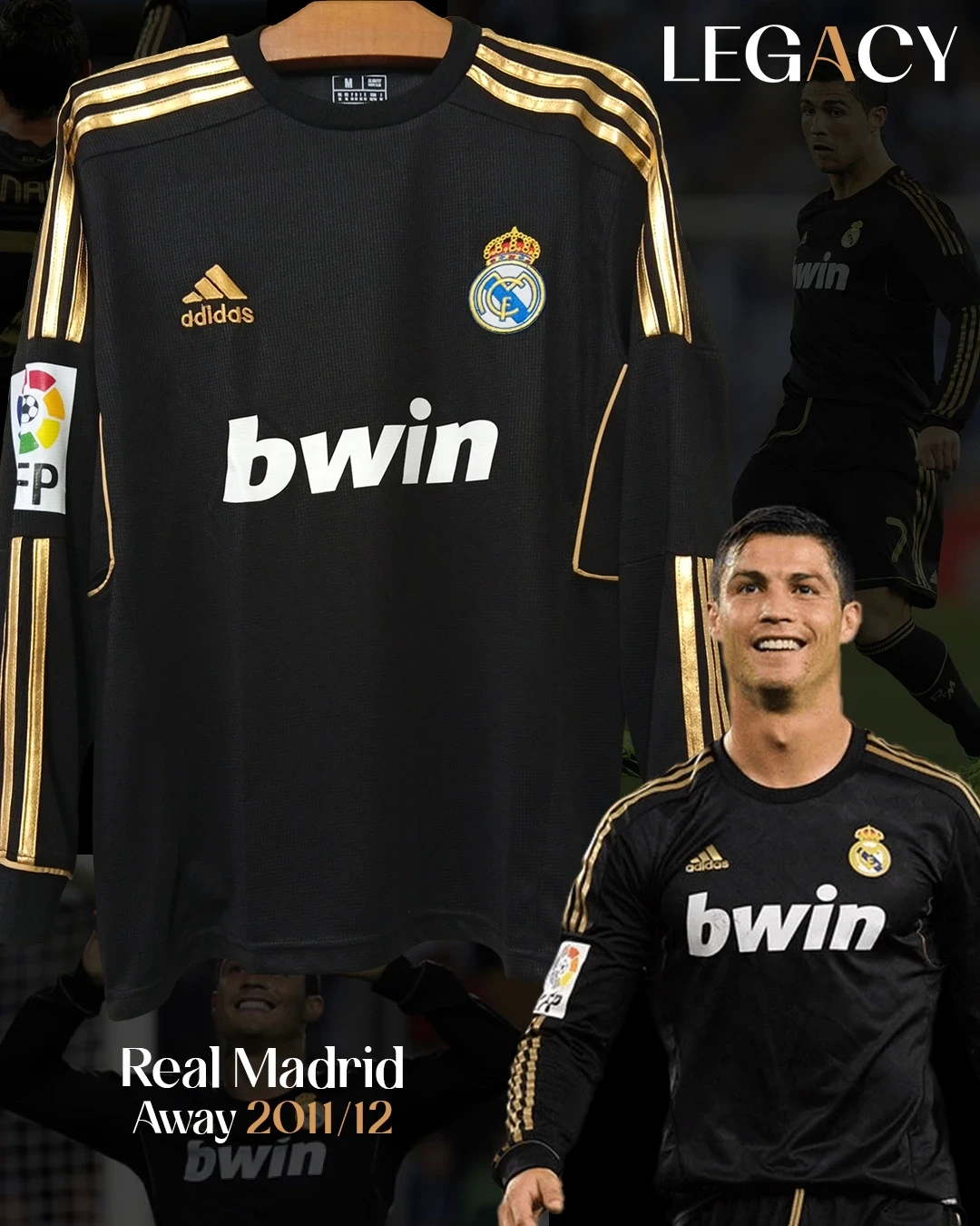 Real Madrid 2011-12 Away Long Sleeve - Ronaldo